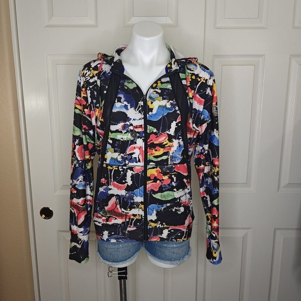 ABS paint splatter mesh inset active jacket sz S